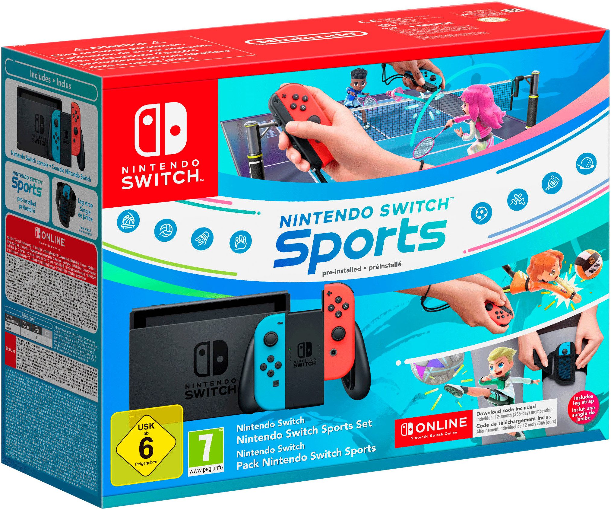 Nintendo Switch (Neon-Rot/Neon-Blau) + Switch Sports – Hybrid-Konsole für ultimatives Gaming!